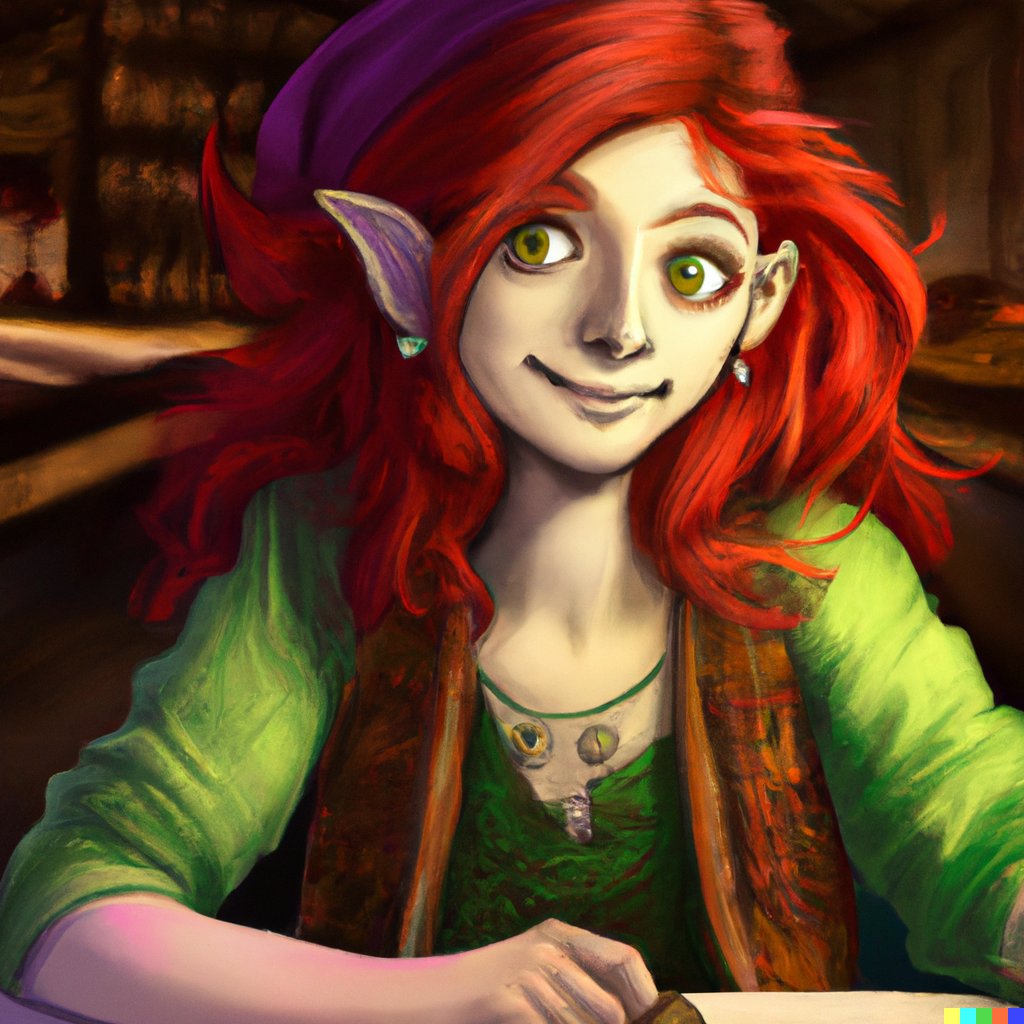 #dnd5e Gnome Girl in Tavern - Created with #dalle 

#dndart #dndcharacter #aiart #AiArtwork  #DnD  #digitalart #art #digitalpainting