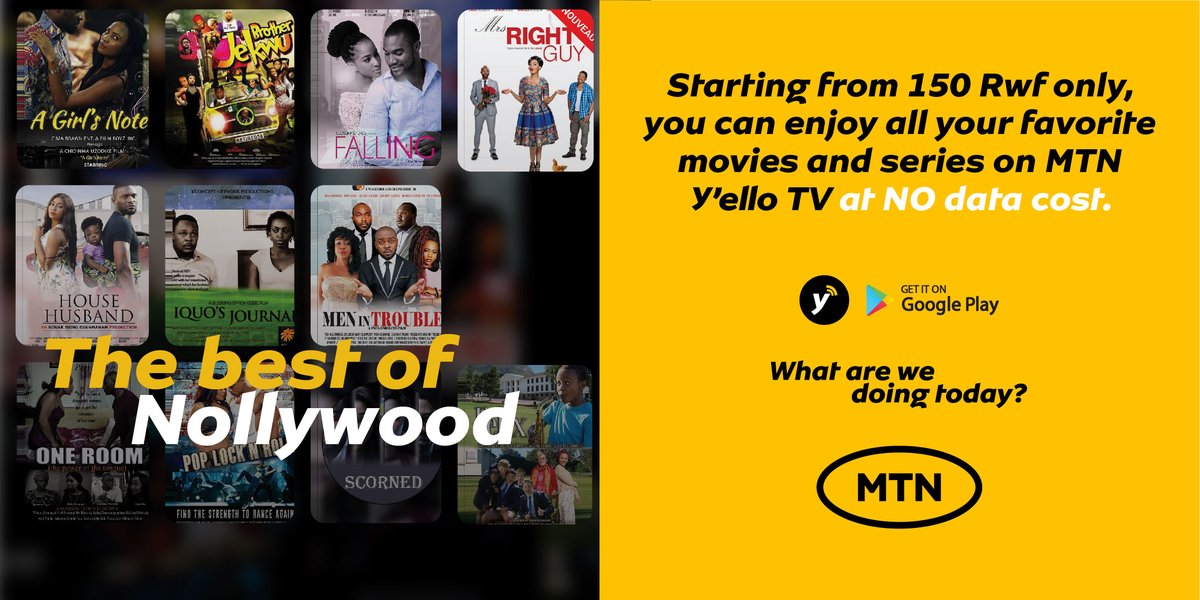 MTNRwanda's tweet photo. Download y'ello TV and get to enjoy 3 hours of streaming for free.

#WhatAreWeDoingToday? https://t.co/kI1Rq467RM