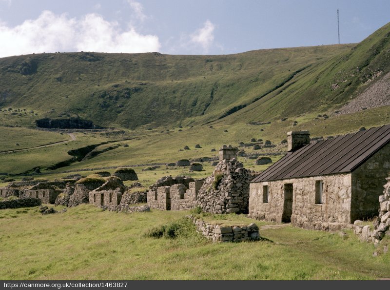 Ruined stone houses on St Kilda