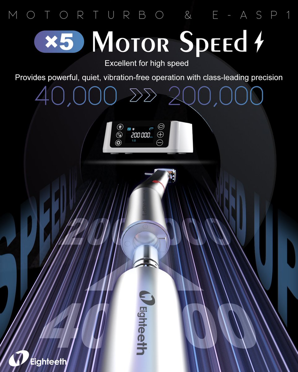Eighteethdent's tweet photo. Get your ideal electric motor and 1:5 handpiece - 𝐌𝐎𝐓𝐎𝐑𝐓𝐔𝐑𝐁𝐎 & 𝐄-𝐀𝐒𝐏𝟏 !
Provides 𝐩𝐨𝐰𝐞𝐫𝐟𝐮𝐥, 𝐪𝐮𝐢𝐞𝐭, 𝐯𝐢𝐛𝐫𝐚𝐭𝐢𝐨𝐧-𝐟𝐫𝐞𝐞 operation with class-leading 𝐩𝐫𝐞𝐜𝐢𝐬𝐢𝐨𝐧. 👇💪
#Eighteeth
#MotorTurbo
#EASP1
#ElectricMotor https://t.co/6pUKlXQs5F