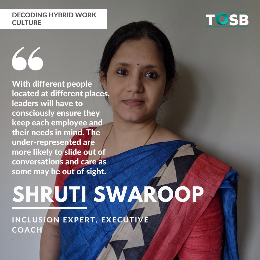 The_OSB's tweet photo. Inclusion champ and #TOSBSpeaker @Shrutiswaroop talks about psychological safety and belongingness at work as we adapt to the #hybridwork environment. Reach out to engage with her for your organisation: https://t.co/zpbYDesht9
#mondaythoughts https://t.co/BSOT0eEbrS