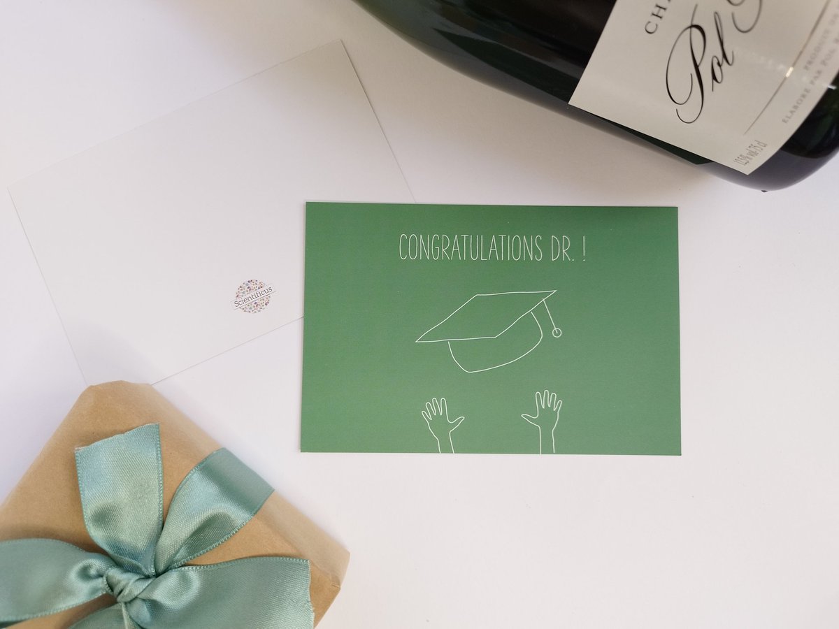 sci_entificus's tweet photo. The season of PhD defenses is approaching! Get this postcard to congratulate a friend, colleague or family member who is soon to be a PhD/Dr. 
#phdlife #phdstudent #phdchat #doctor @PhDVoice https://t.co/EVyZWfRVXF