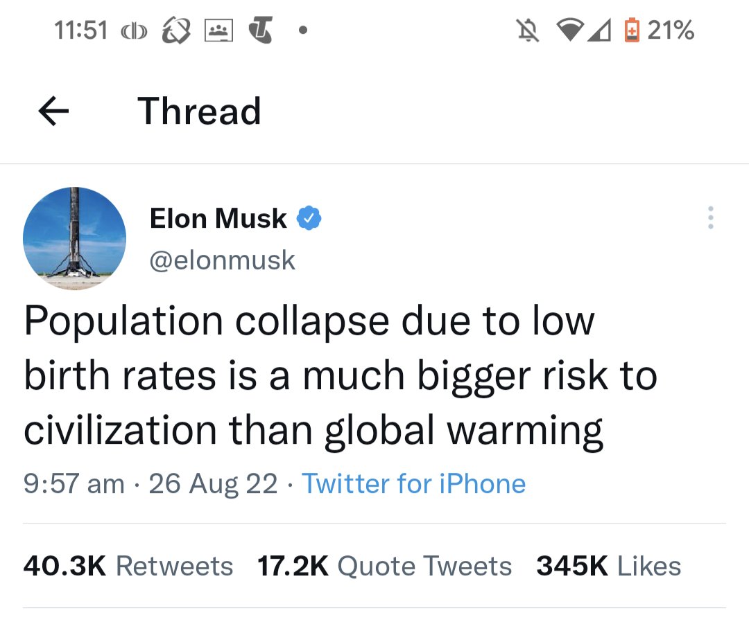 rchamila's tweet photo. @GMalavige Elon Musk thinks we have bigger problems though 😌 https://t.co/wnT91uE3w2