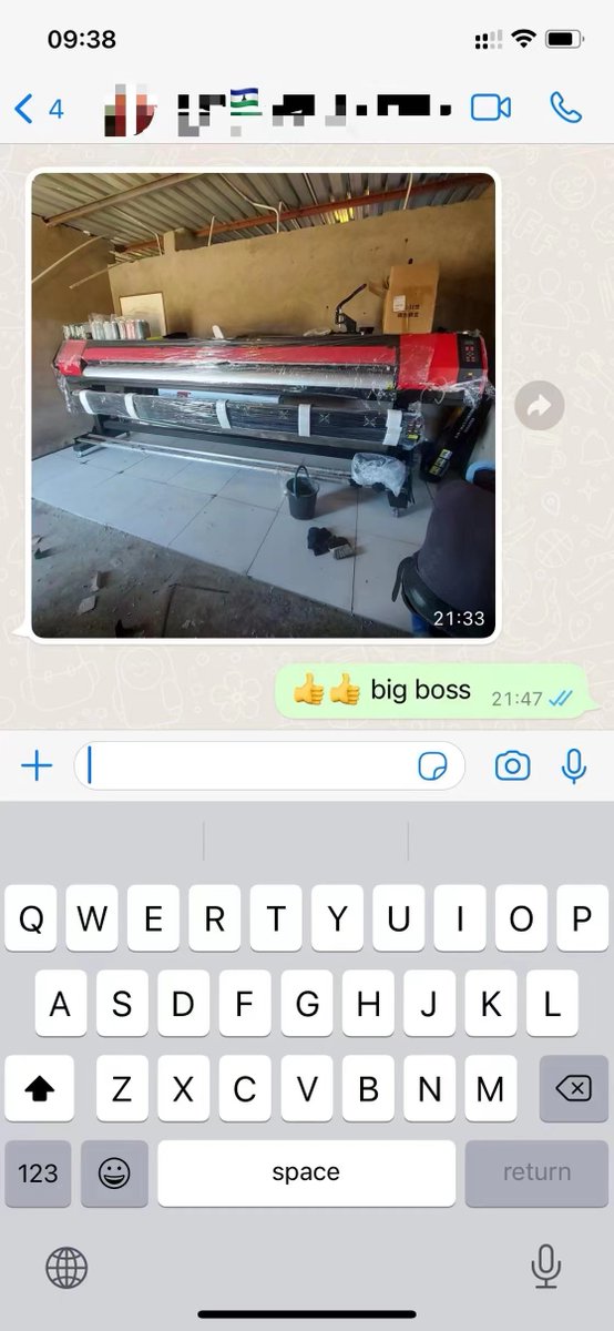 Nicolechen921's tweet image. 🔸KK3.2m 10ft eco solvent printer start installation in Africa Lesotho with technician's guidance online.
🔸Wechat&amp;amp;Whatsapp: +86 159 157 81 352;

#10ftlargeformatprinter
#10ftprinter
#ecosolventprinter10ft
#10ftsublimationprinter
#10ftrolandlargeformatprinter
#plotterprinter320cm