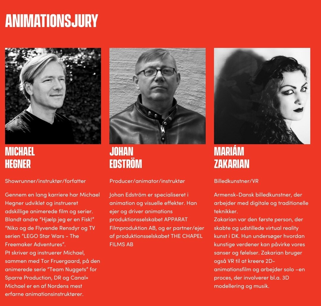 ComradeHayouhi's tweet photo. I'm spending this week at OFF - Odense International Film Festival as a juror alongside these fine gentlemen.
Very excited to meet some of the most talented people in the scene and to celebrate contemporary film art. 

Come talk to me about beauty and injustice if you're there. https://t.co/I90O36kXaC