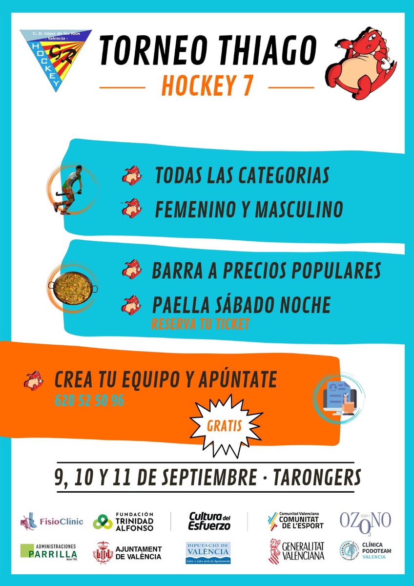 El torneo está abierto para equipos de #hockey 7 masculinos y femeninos de todas las categorías.
Apunta a tu equipo en el teléfono 620525096 
¡La inscripción es gratuita!