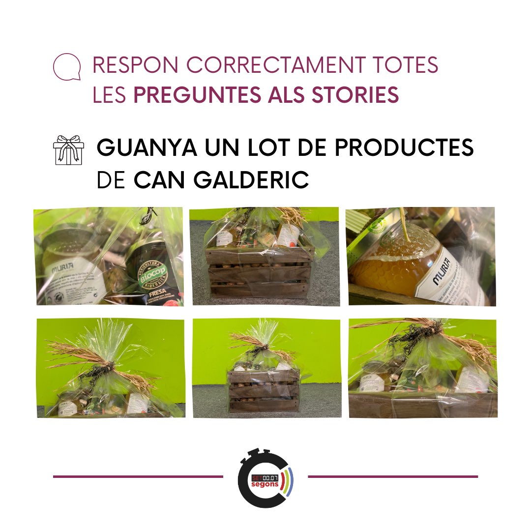 setsegons's tweet photo. 🚨 ATENCIÓ CONCURS 🚨

T'has quedat amb ganes de SET Segons? 😱

Respon correctament a les preguntes que es publicaran DES D’AVUI a les històries d’instagram. 📲

🛍 El premi? Un lot de productes locals dels col·laboradors del SET Segons! 😱

#setsegons #canalset #canalsetmola https://t.co/JUriUjwHgB