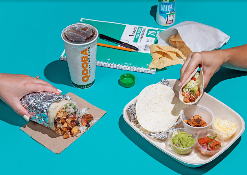CSUSMdining's tweet photo. New to the USU! QDOBA Mexican Eats where queso and guac come with your entree at no extra charge🧀🥑😎 https://t.co/bNpsaBBsnn