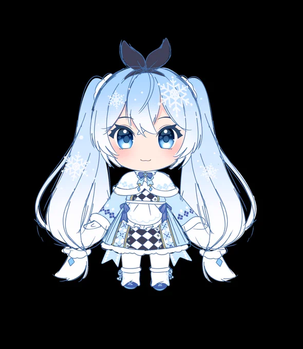暇潰しに創作(?)雪ミクさん。不思議の国のアリスモチーフ 
