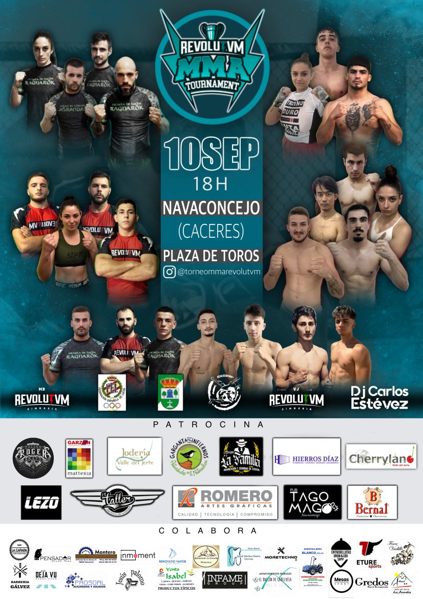 Nueva temporada, nuevas actividades:
📅 10 de septiembre.
⏰ 18:00 horas.
📍 Plaza de toros de Navaconcejo.

¡No te pierdas el Torneo de MMA Revolutvm!
