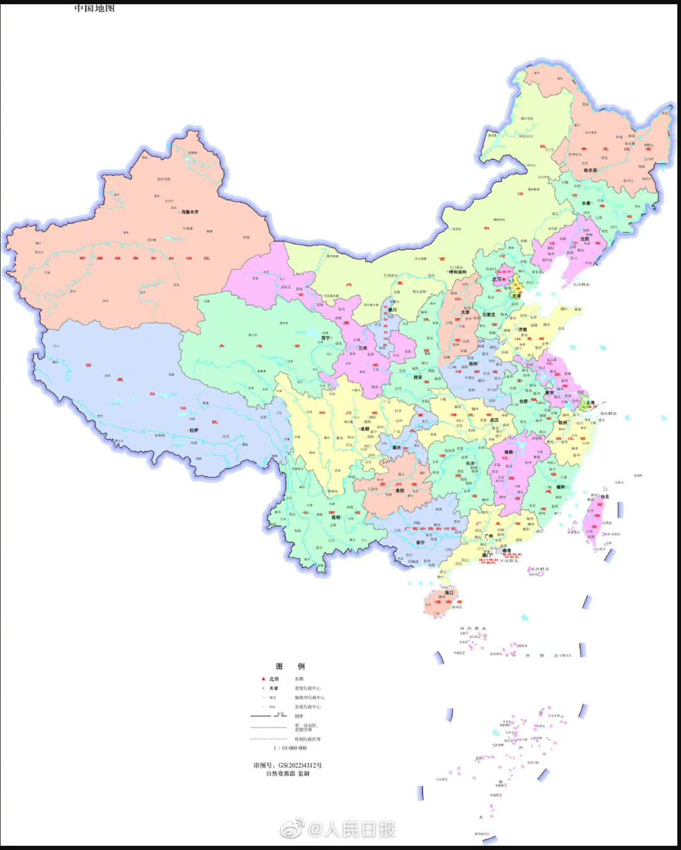 YANGZHONGWEI2's tweet image. 中国虽大，一点都不能少！2022版标准地图发布