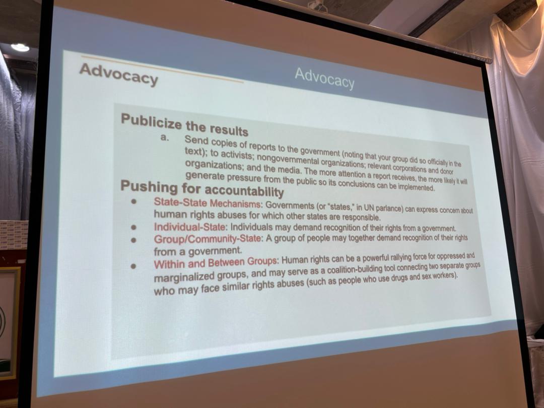 Documentation and advocacy are vital tools for journalists covering #HumanRightsViolations. In our training we are joined by human rights experts to learn about basic techniques for human rights journalists. @NEDemocracy @Cabdalleaxmed @surmatter