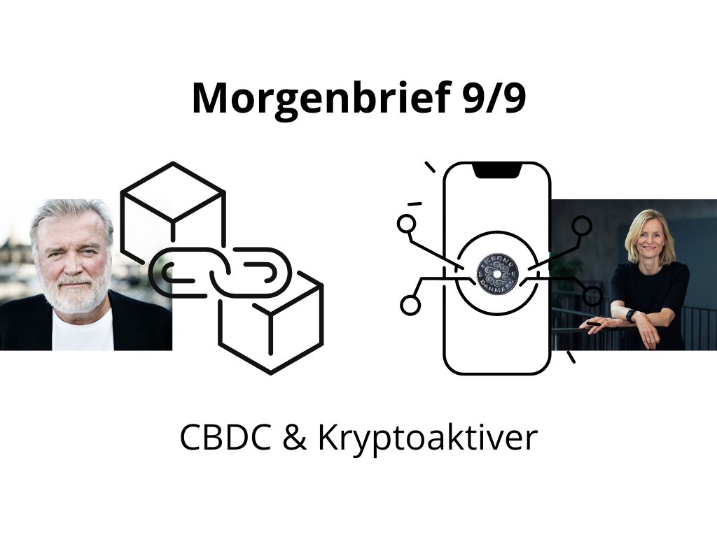 Morgenbrief 9/9 om CBDC og kryptoaktiver: @KrogstrupSigne fra <a href="/nationalbanken/">Danmarks Nationalbank</a> fortæller om bankens syn på digitale centralbankpenge 💸 <a href="/larsseier/">LarsSeierChristensen</a> giver sit perspektiv på kryptomarked og blockchainteknologi ⛓️ <a href="/ulriknodgaard/">Ulrik Nødgaard</a> er ordstyrer🎙️ event.finansdanmark.dk/morgenbrief-om… #CBDC #fintech