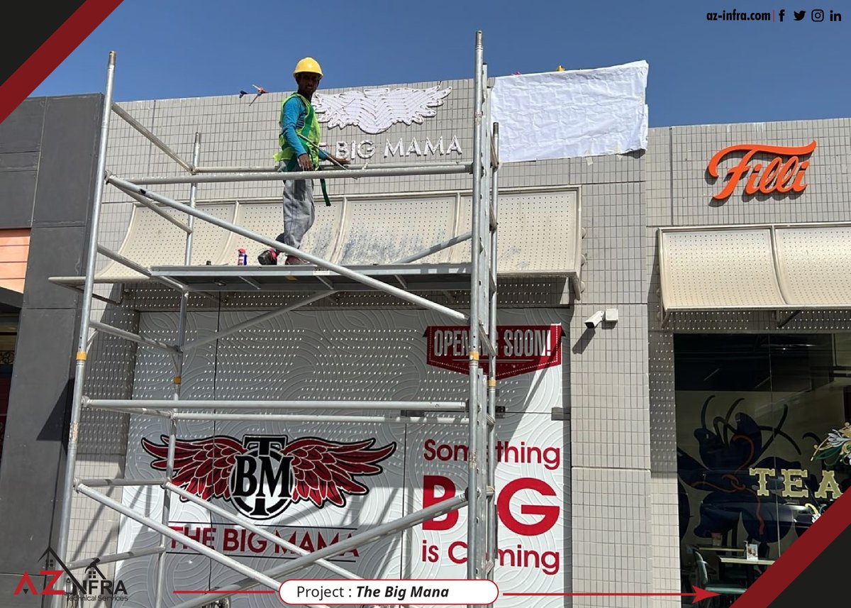 azinfrauae's tweet image. Signboards being setup Thebigmamauae store opening soon at Dubai Internet City

#interiordesign #outletdesign