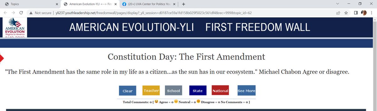 YLIYouthLeaders's tweet photo. Have your students prepare for #ConstitutionDay by responding to our #FirstFreedomWall prompt! https://t.co/6k3ttXHAtB @CivicsRenewal @CivXNow @Center4Politics @vacivics @VA_Partners4Edu @BrdgAllianceUS https://t.co/g3tOBGl6Me