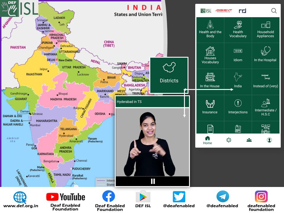 deafenabled's tweet image. Know about the various districts in Indian Sign Language only on the DEF ISL App. Download now! #DeafEnabledFoundation #IndianSignLanguage #DEFISL #Districts