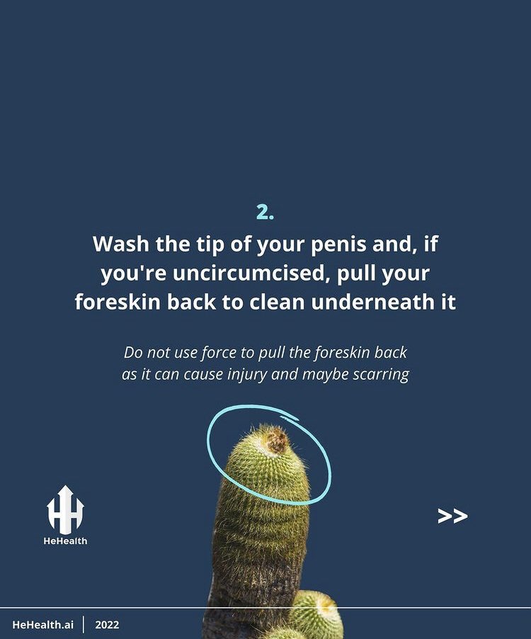 HeHealthai's tweet photo. It is super important to maintain good genital hygiene by adopting a habit of washing your penis at least once a day! This will help reduce the chances of you developing skin irritations!
#symptomchecker #healthcare #genitalhealth #hehealth #menshealth #artificialintelligence https://t.co/O6OaaK4XSS
