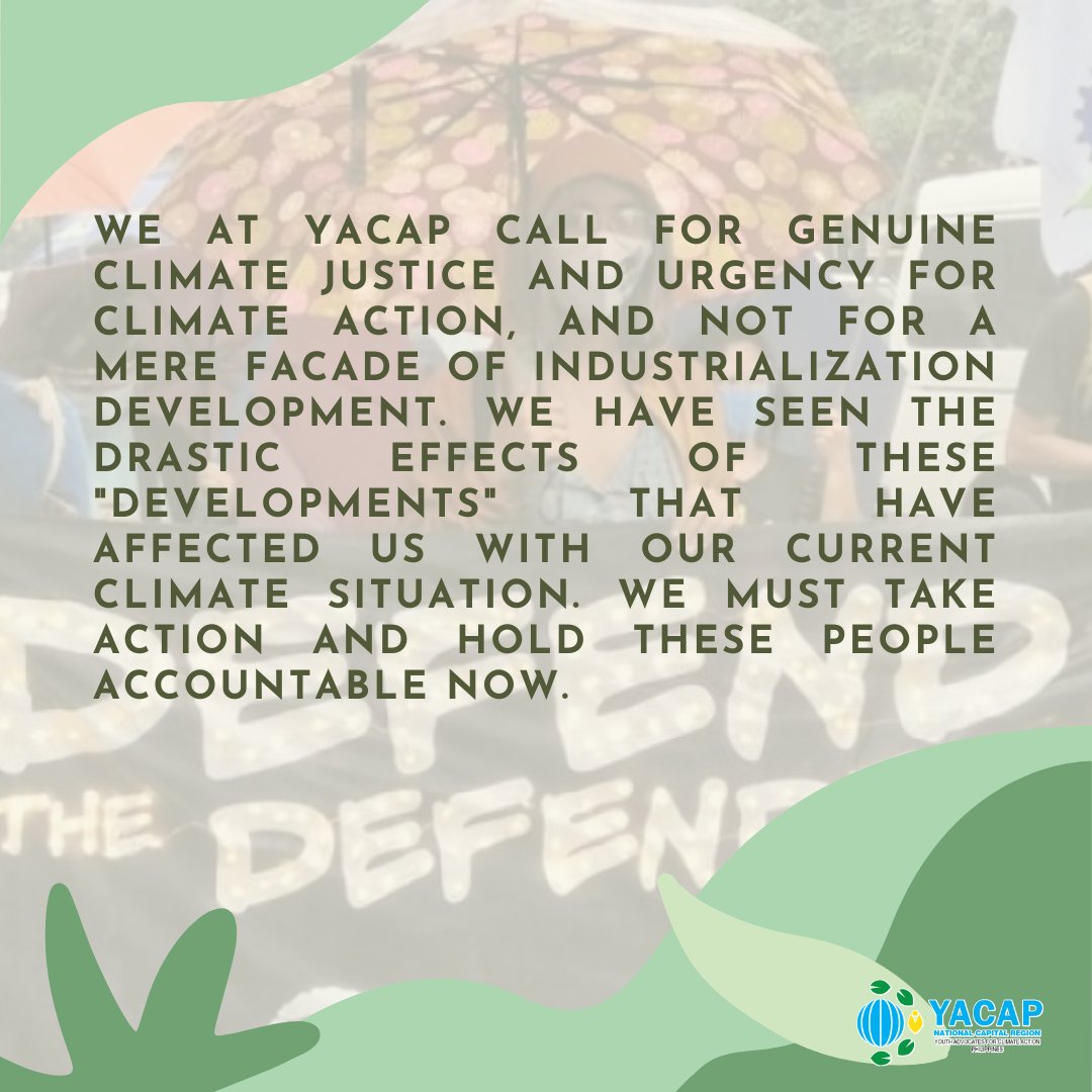 Let's cap off our August with a Luntian Lunes entry! 🌱

Hear our call on Ecosystem Conservation and internalized what YACAP continuously fights for, genuine climate justice and urgency for climate action.🌏

#yacapNCR #LuntianLunes #EcosystemConservation