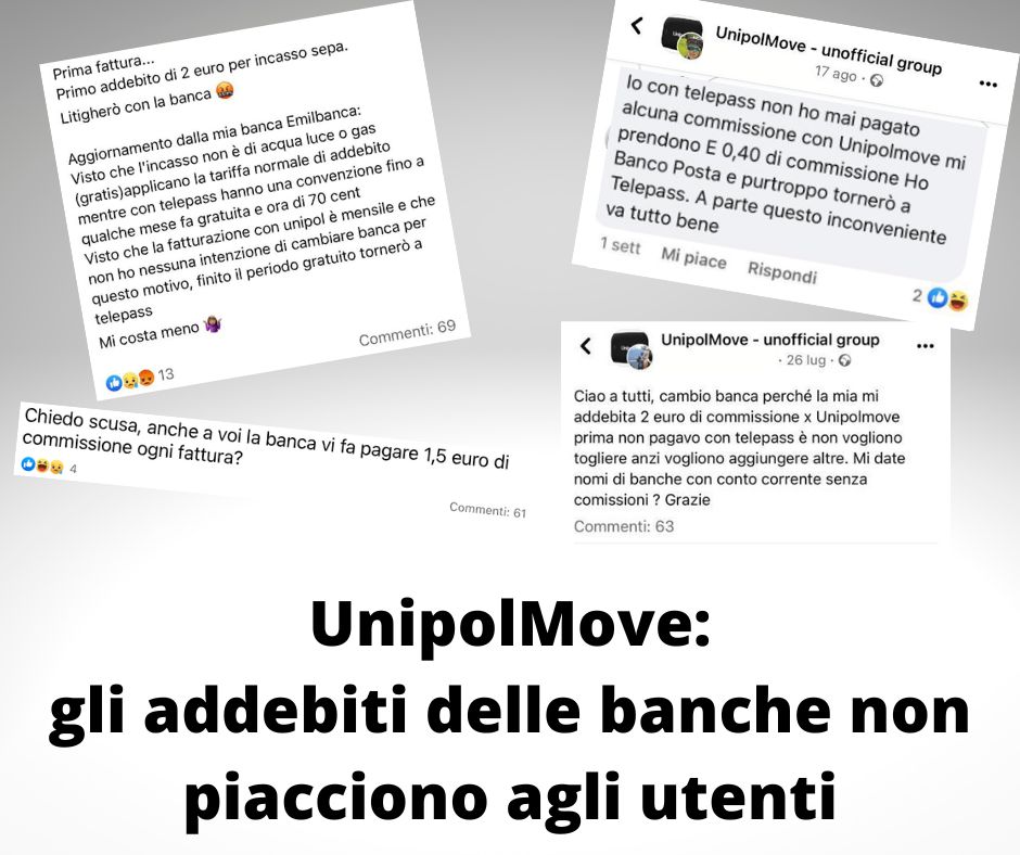 retroscenista's tweet photo. Continuano le lamentele degli utenti #UnipolMove. Oltre ai problemi con i "biglietti smarriti" e con il servizio di assistenza clienti, cresce il dissenso anche per quanto riguarda gli addebiti caricati dalle singole banche, un costo aggiuntivo inesistente per chi usa #Telepass. https://t.co/v6qyXn6dod