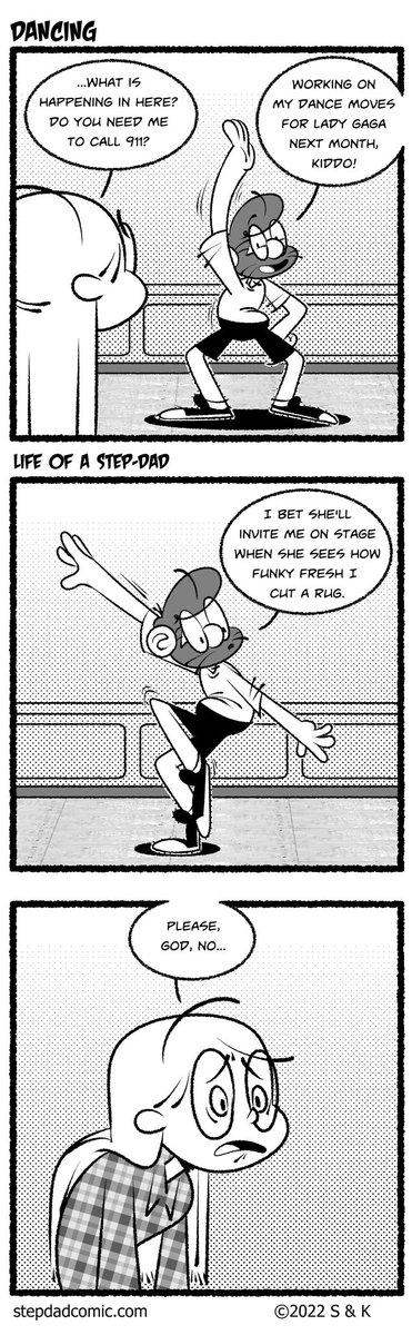 heroinstitute's tweet photo. ain't no way people wont be talking about me busting a move at this concert. Ain't no way!
https://t.co/VnGJY7uKo2
#webcomics #comics #webtoons #LifeOfAStepDad #SliceOfLife #JournalComic #stepdad #kiddo #dancing #LadyGaga #bustamove #pullshapes #cutarug https://t.co/h8qw9dZ8K2