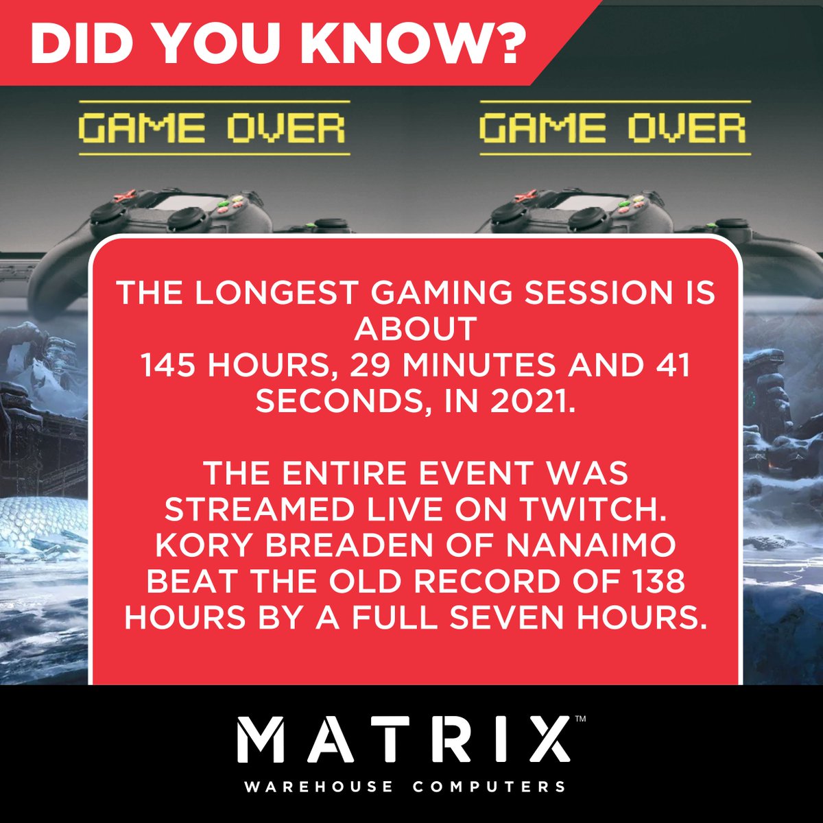 MatrixWarehouse's tweet image. How Long Have You ever Played a Game?🤔
Leave us a comment or a screenshot of your longest stream / gameplay. 

#MatrixWarehouse always keeps the latest #Tech.
#DiskDrive #Gamer #Work #Home #Office #Business #Student #Innovation #Computers #Technology #OnlineShop
