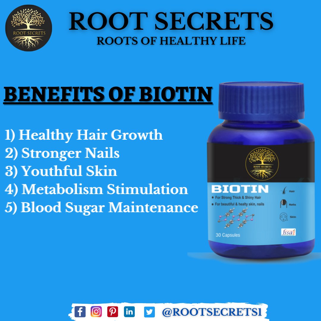 Rootsecrets1's tweet photo. BENEFITS OF BIOTIN
1) Healthy Hair Growth
2) Stronger Nails
3) Youthful Skin
4) Metabolism Stimulation
5) Blood Sugar Maintenance
.
Follow &amp; Like our Page for more information: @rootsecrets1
.
.
#rootsecrets #biotin #nails #hairgrowth
#skin #bloodsugar #hair https://t.co/nwvykFJtm1