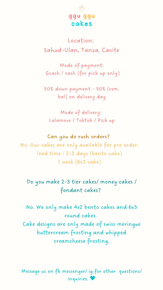 gguggucakes's tweet photo. 📣 Annyeong~ This is a notice that there will be an increase in our cake pricing starting Aug 31, 2022.

Below are our updated pricelist and FAQs! 🎂

We appreciate your continued support! 🤗

#gguggucakes https://t.co/jotLQrKDpB