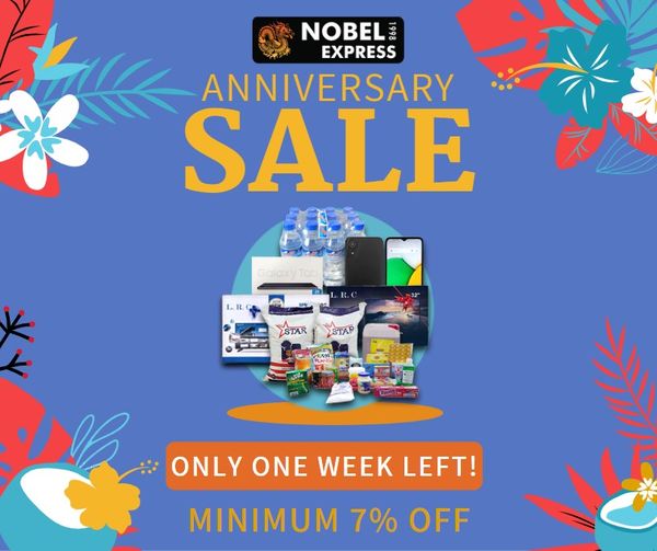 🚩 ONLY A FEW DAYS LEFT 🚩 to benefit from our anniversary special discounts. Hurry up and send your favorite products now only with #NobelExpress. nobelexpress.com 1-888-747-9865! #Liberia