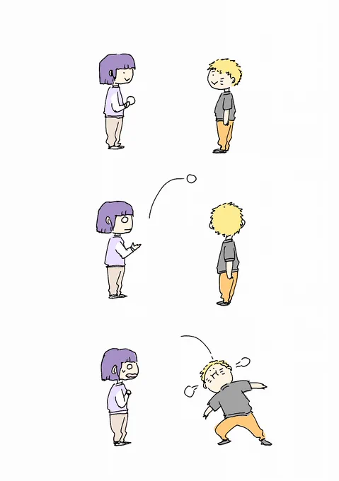 マシュマロキャッチ練習中(ヒナタとナルト)投げるのも苦手なヒナタ#NARUTO 