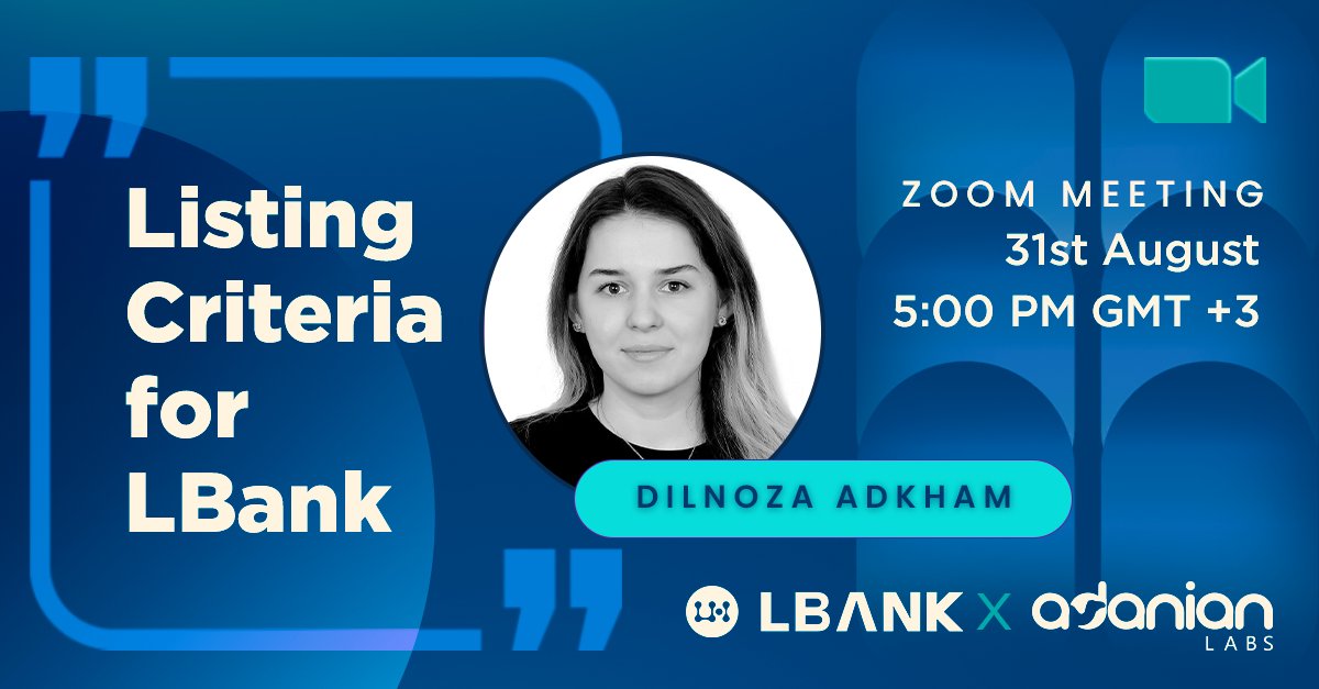 We will be hosting another workshop on the topic, "Listing Criteria for LBank" by 
<a href="/DilnozAdkham/">Dilnoza Adkham</a> , BD and Listing Manager at 
<a href="/LBank_Exchange/">LBank.com</a> 
As we continue to facilitate blockchain building with the Crypto Accelerator Program training sessions