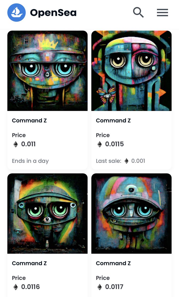 OKBoomerDN's tweet photo. Congratulations to who ever buys these @CommandZ_eth art works from OpenSea floor
Building the Z factor
#CommandZ #CMDZ #NFT https://t.co/hNNvGxFmM2