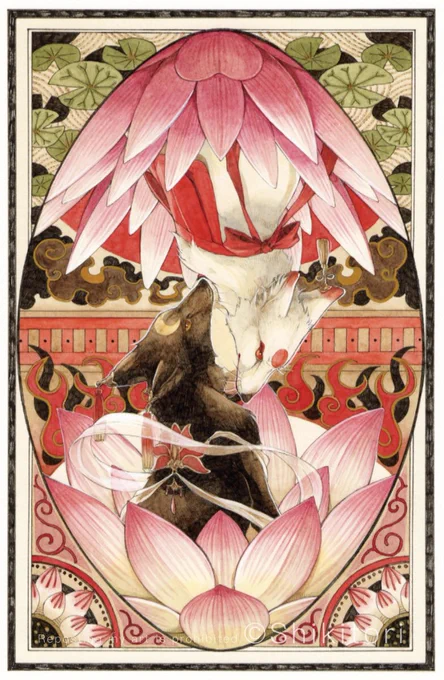 2015年から尾が花になっている尾咲狐(オサキギツネ)というオリジナルの妖狐を描いています私自身ずっと絵を描いて来た中で、自分の代表にしたいと強く思ったキャラクターです、多くの方に知って頂けたら嬉しいです 