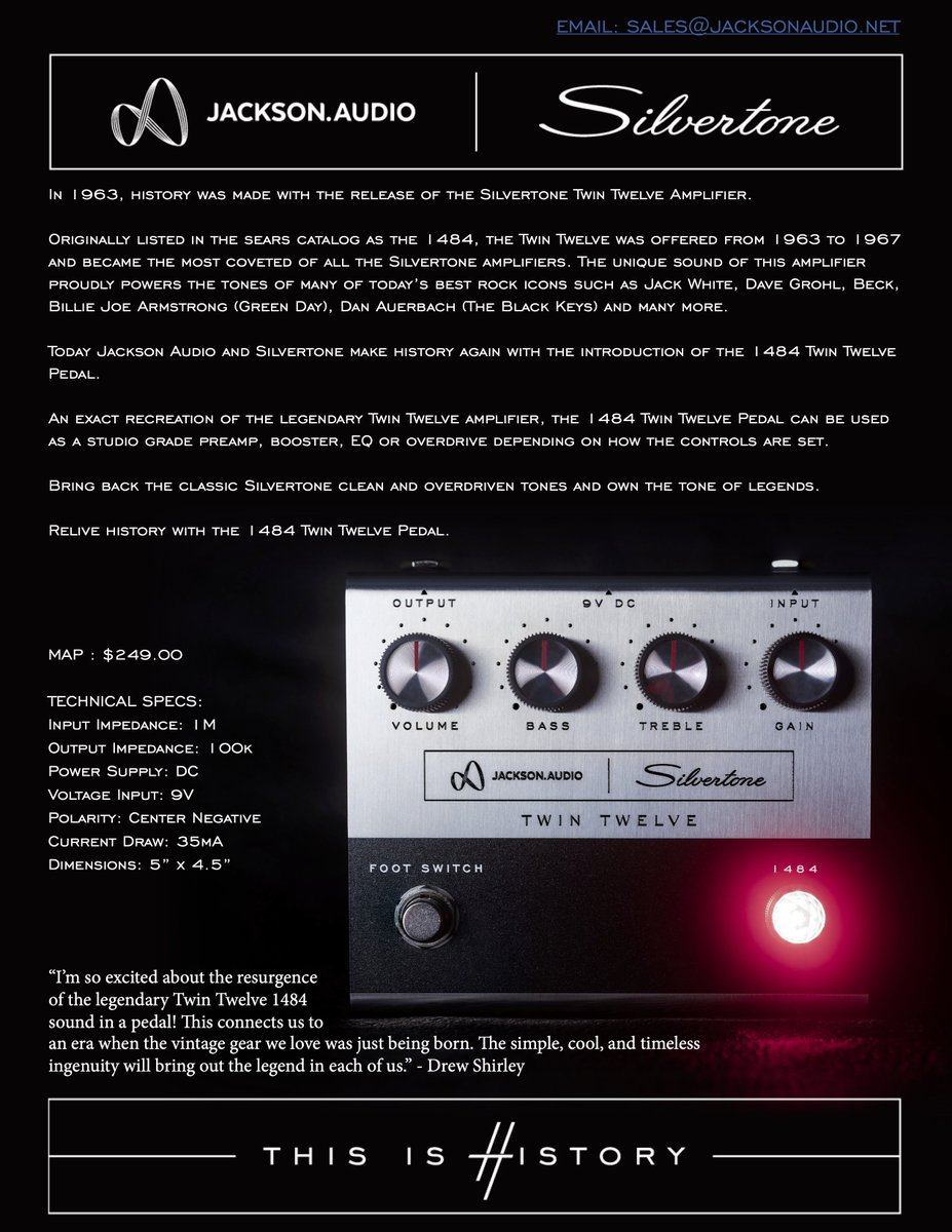 TheMusicDen's tweet photo. This is a really cool pedal for those seeking out a unique vintage tone.
.
.
.
.
.
#jacksonaudio #stompbox #guitarpedals #pedalporn #guitargear #pedals #gottone #cleantone #knowyourtone #overdrive https://t.co/FqaltVofec
