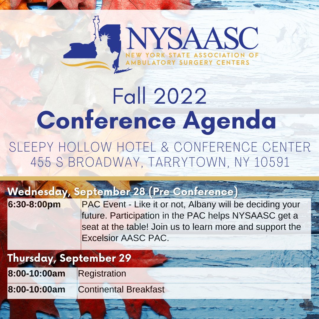 nysaascnewyork's tweet image. Are you getting excited for the #NYSAASC Fall Conference yet? Check out this lineup! #Tarrytown #ASCMonth nysaasc.org/upcoming-events