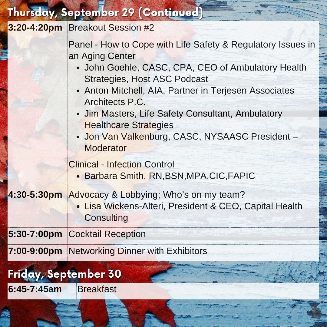 nysaascnewyork's tweet image. Are you getting excited for the #NYSAASC Fall Conference yet? Check out this lineup! #Tarrytown #ASCMonth nysaasc.org/upcoming-events