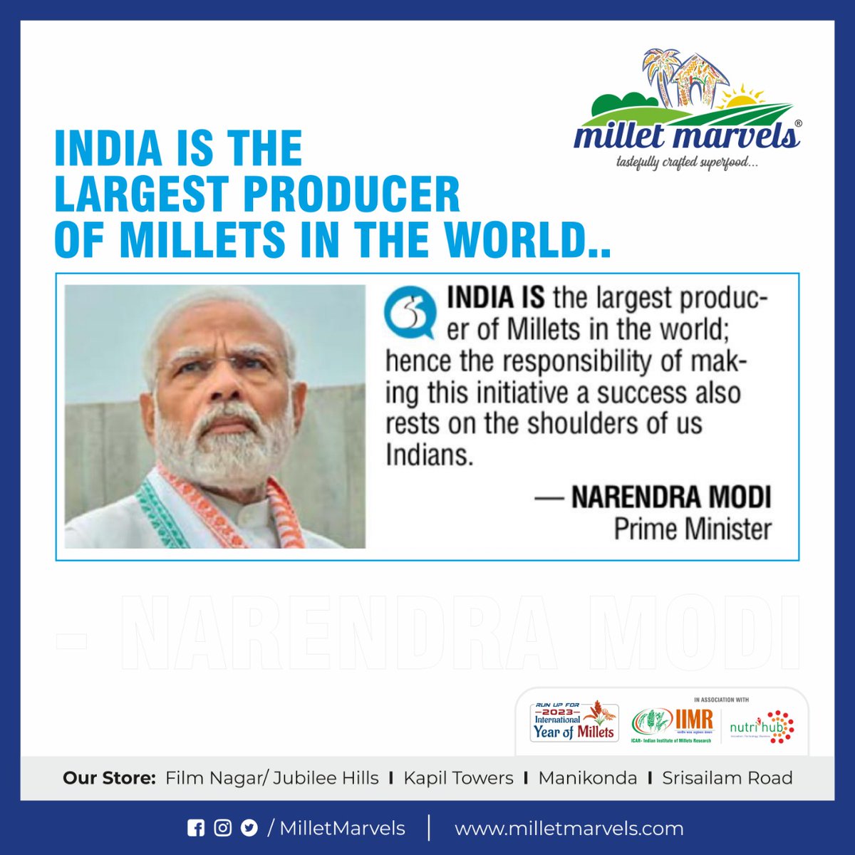 MilletMarvels's tweet photo. India is the largest producer of #millets in the world.
#SwitchTomillets #HealthyFood https://t.co/qIQqdm6A9Q