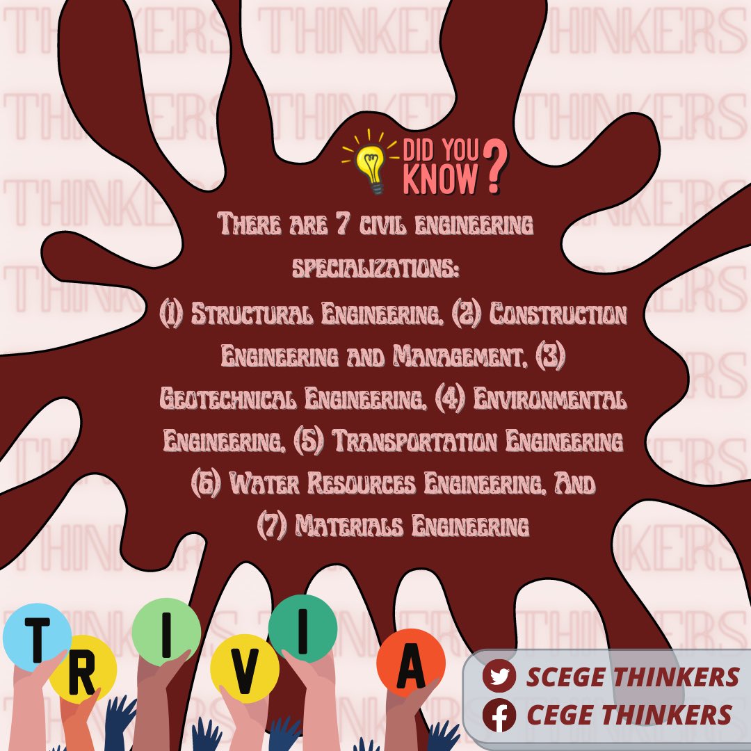CEGEThinkers's tweet photo. REAL TALK?? REAL TALK!!

Did you know? Civil Engineering students go through lengths to be at their best in their respective jobs in the future. Whatever project they make, be reminded that it took dedication, passion, and hard work for them to reach the quality they provide. https://t.co/OUiRbgT18l