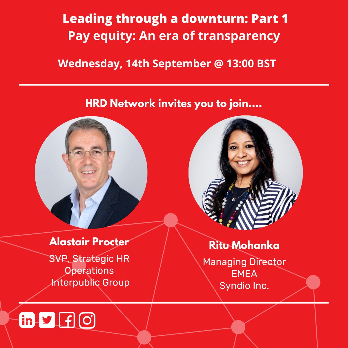 HRD__Connect's tweet photo. Whether youโre considering finding out, in the process or correcting inequity, join @InterpublicIPG's Alastair Procter, SVP, Strategic HR Operations, & Ritu Mohanka, MD EMEA , @syndioinc to know more.
Register here: https://t.co/Kq1HZb8GfR
#HRDNetwork #HRD https://t.co/AyvE23ipcF