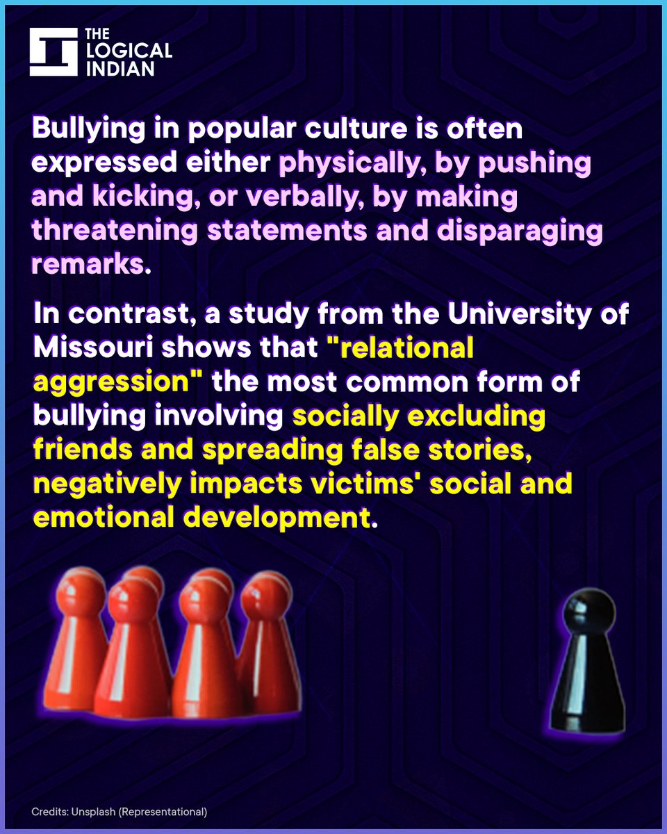 LogicalIndians's tweet photo. In most cases, bullying involves physical aggression or verbal aggression, such as threatening or making obscene statements.
#socialexclusion #stopbullying #relationalaggression #schoolchildren https://t.co/a7x8Hwg7mE