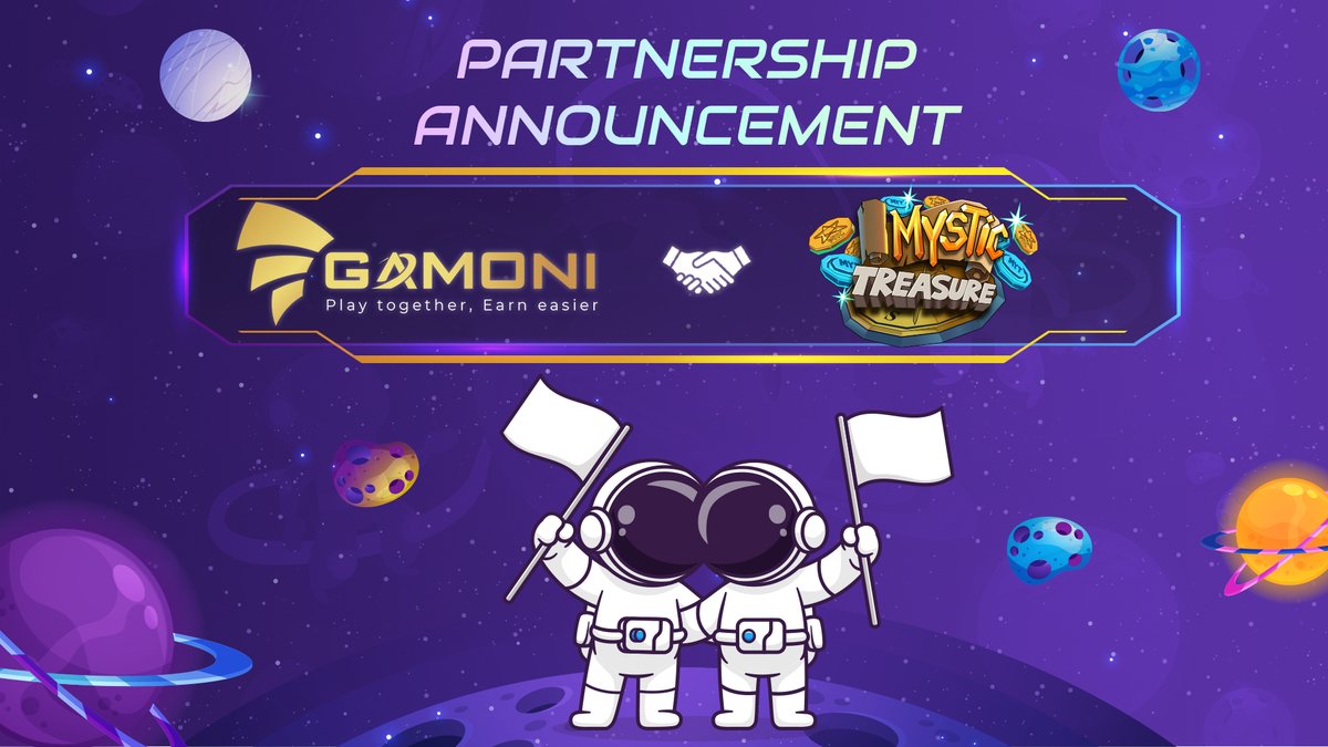 Gamoni_Platform's tweet image. 🤝Partnership Announcement: GAMONI X @MysticTreasure_ 

‼️GAMONI is proudly announcing partnership with MysticTreasure
👉Mystic Treasure is a 100% decentralized Learn-to-earn RPG adventure game enhanced with simulation.
#Gamoni # MysticTreasure #GameFi #Blockchain #Partnership