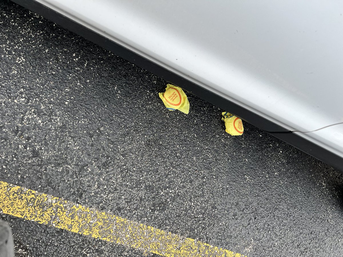 Whomever I parked next to is having a bad Monday morning.