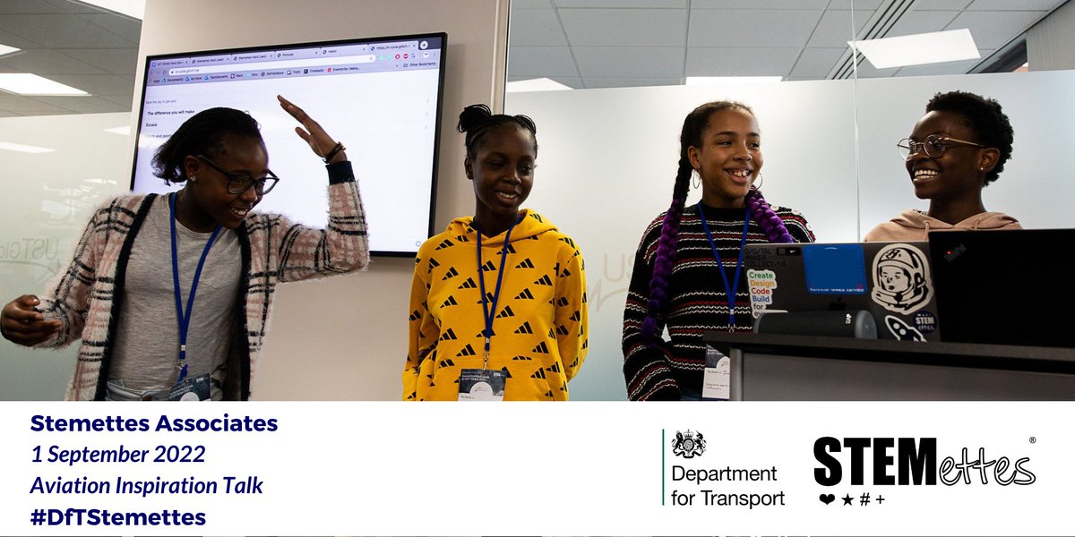 Stemettes's tweet photo. A week of inspirational virtual talks in Engineering, Cyber & Aviation is coming your way!
Check out our Aviation Inspiration Talk on Sept 1st where we explore the journey into aviation and aerospace. Register today ๐๐พ https://t.co/NUXqfe56EH
#DfTStemettes
#GirlsInSTEM https://t.co/QdvJoreB3B