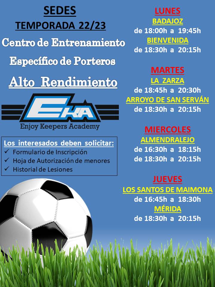 manuvicente68's tweet photo. ENJOY KEEPERS ACADEMY 

TEMPORADA 22/23

Desde hoy queda abierto el plazo de inscripción para todas las sedes.

Los grupos son reducidos de la siguiente manera 👇

Alto Rendimiento - 6 alumnos x grupo y monitor 
Escuela de Base - 8 alumnos x grupo y monitor 

Sigue hilo 👇 https://t.co/JmW0dDNjc2
