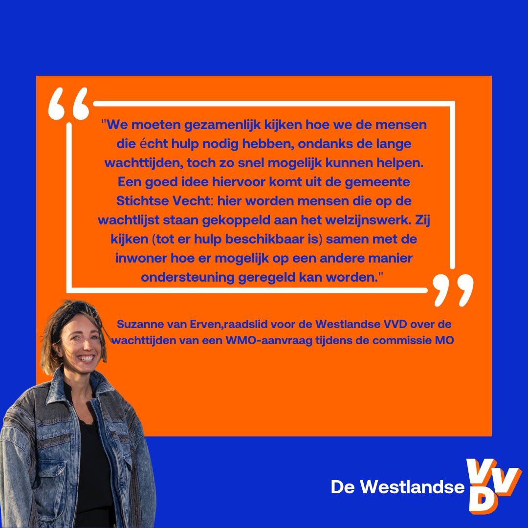 Vanavond spreekt de commissie MO onder andere over de lange wachttijden van een WMO-aanvraag: De inbreng van de Westlandse VVD op dit agendapunt lees je hieronder👇 #wldebat