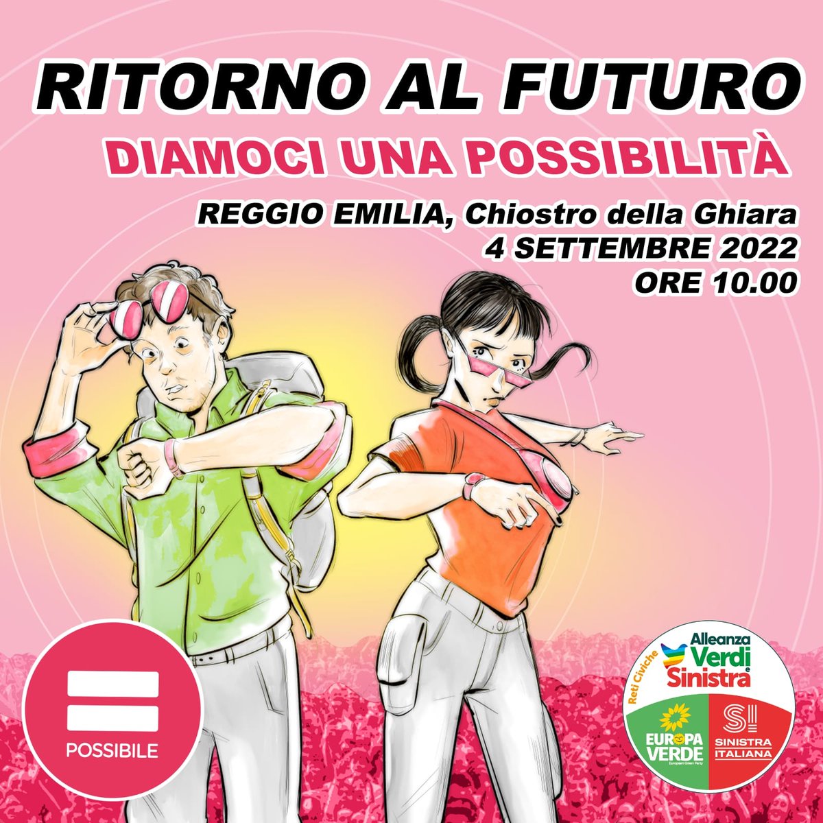 PossibileIt's tweet photo. Il 4 settembre incontriamoci a #ReggioEmilia, al Chiostro della Ghiara, uno dei luoghi in cui Possibile è nato e la nostra comunità è cresciuta e si è confrontata con idee, punti di vista, sfide che hanno dato forma alla nostra visione del paese e della società. https://t.co/EthrDQ2NJi