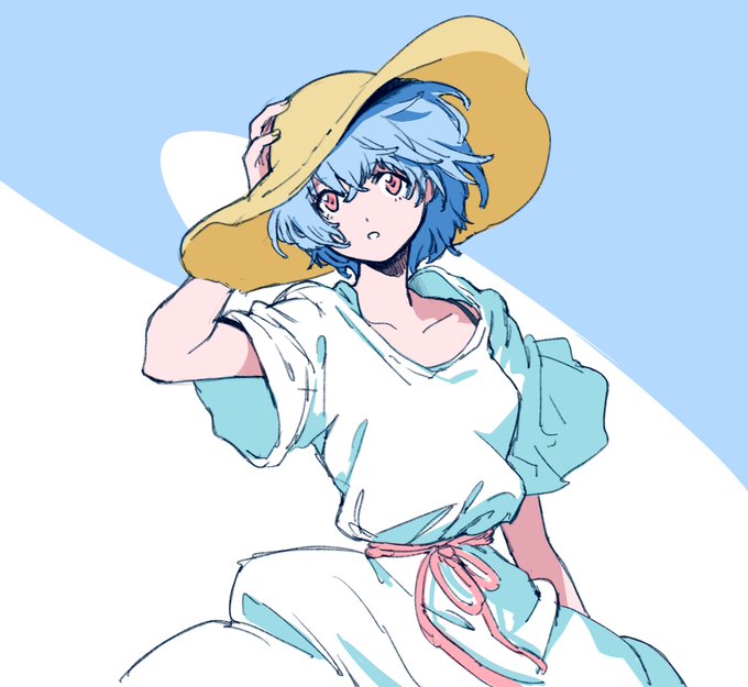 「blue hair sundress」 illustration images(Latest)