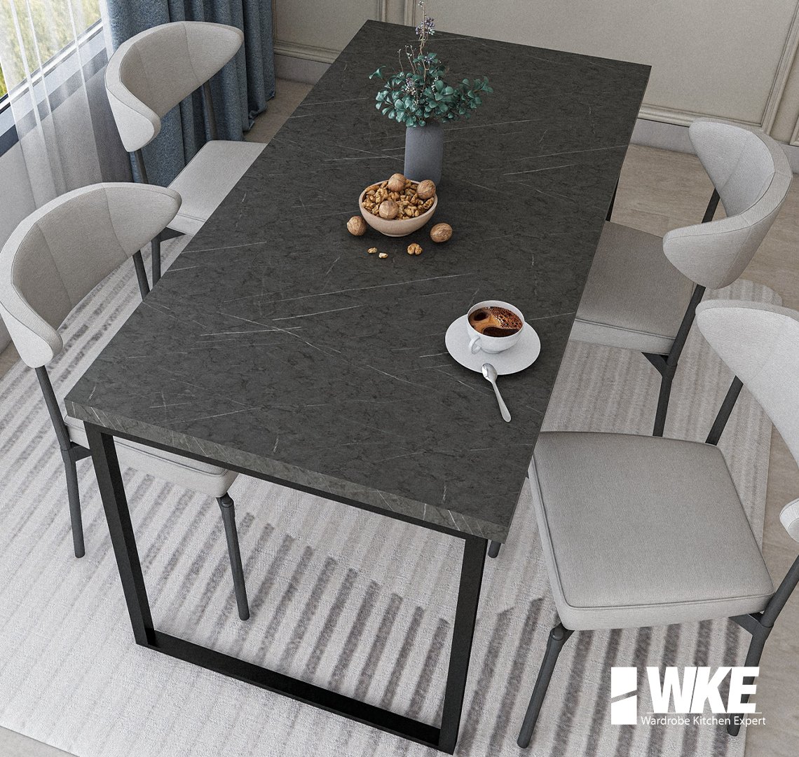 WardrobeKitchen's tweet photo. 𝗪𝗞𝗘 𝗠𝗲𝘁𝗮𝗹𝗹𝗼𝗻 𝗔𝟬𝟱 𝗗𝗶𝗻𝗶𝗻𝗴 𝗧𝗮𝗯𝗹𝗲 brings out the best dining experiences for you and your family. It is the ultimate industrial-inspired piece with its unique pattern table top layered atop with black steel base panel https://t.co/Gz7NJcLXr9