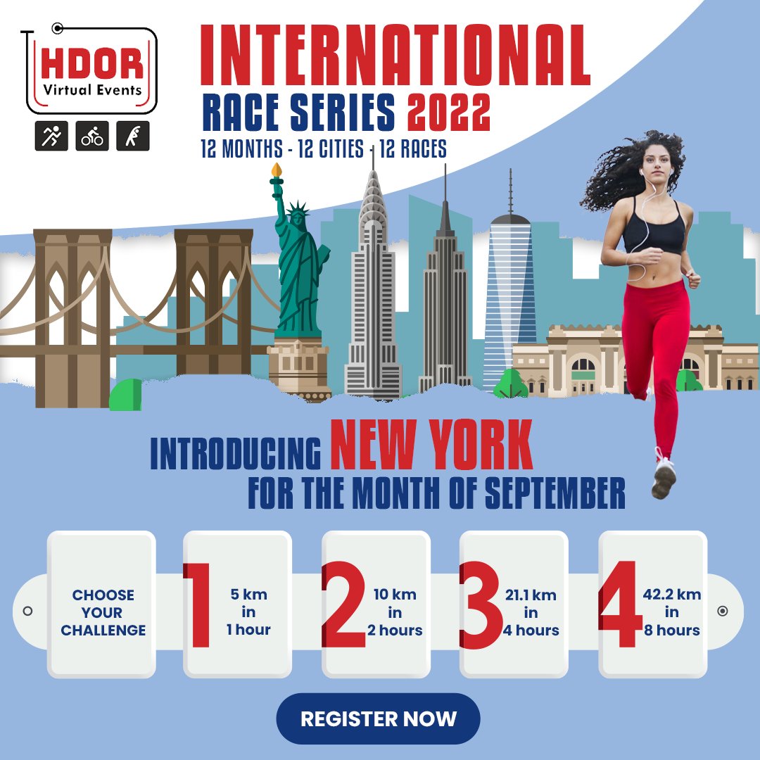 HDORVirtual's tweet photo. “If you follow your heart just right, it will get you to New York City.”
What if you can get the experience of running in the capital of the world with our popular virtual format?
👉 Win a unique finisher 🏆 trophy for each city! https://t.co/7XOljMsWpY