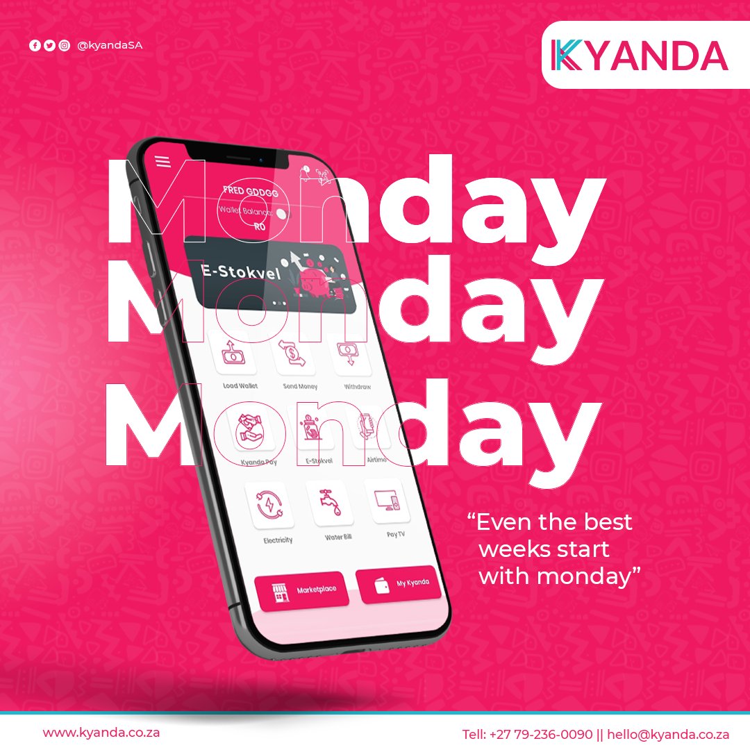 KyandaSA's tweet photo. Even the best weeks start on Monday. Happy new week. https://t.co/uze9iZAhuD