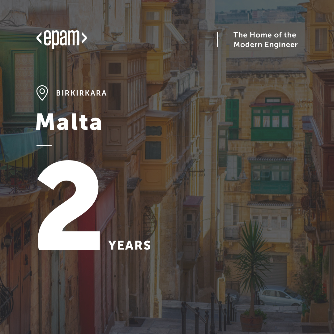 EPAMSystems's tweet photo. Congratulations to #EPAMMalta on celebrating two tears of productivity, impressive teamwork and growth! #InsideEPAM #LifeAtEPAM  
 
Want to be a part of our growth story in Malta or in one of our 50+ country locations? Explore our open opportunities at: https://t.co/TYtOrX8PBD https://t.co/PpXe0OOdMG